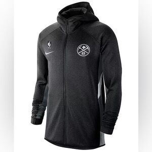 NIKE Denver Nuggets Heathered Black Authentic Showtime Therma Flex Performance